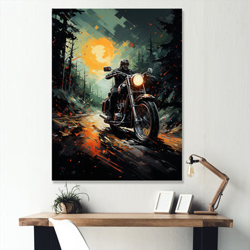 Vintage Dirty Bike Memory On The Road - Motorcycle Canvas Wall Art